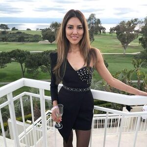 New Year’s Eve black one shoulder mini dress perfect for the holidays!